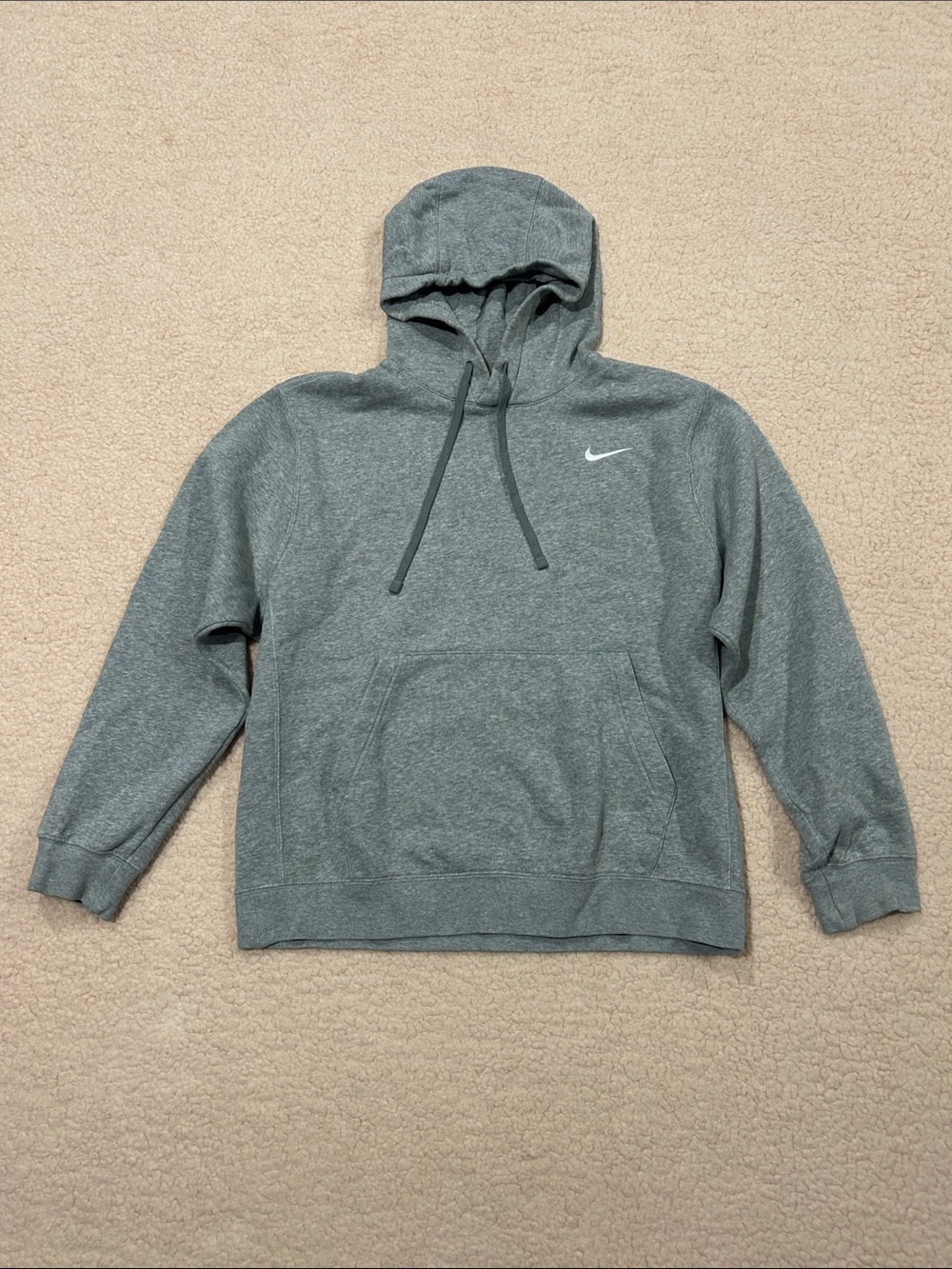 Nike Gray Hooded Pullover Sweatshirt with Swoosh